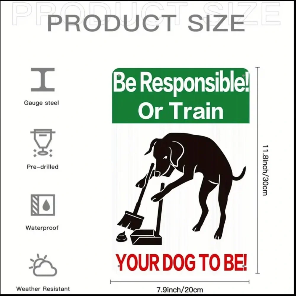 Be Responsible Dog Training Sign - Green, Black, White, Red